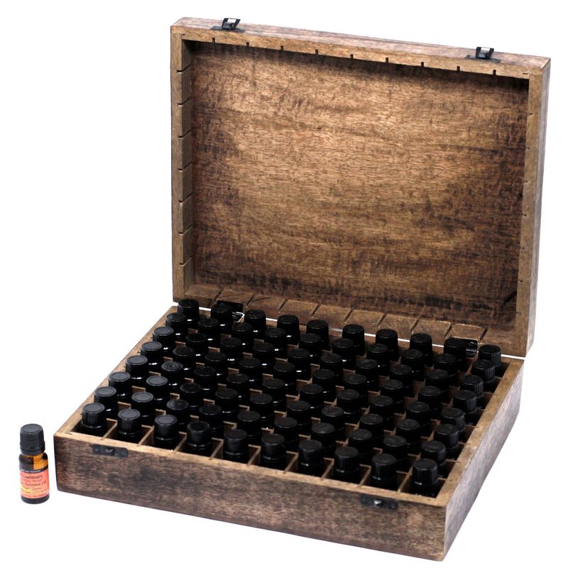 Boîte d'Aromathérapie en Manguier - Florale (capacité de 80)