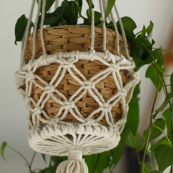 Suspension Macramé pour Plantes - Petit Pot
