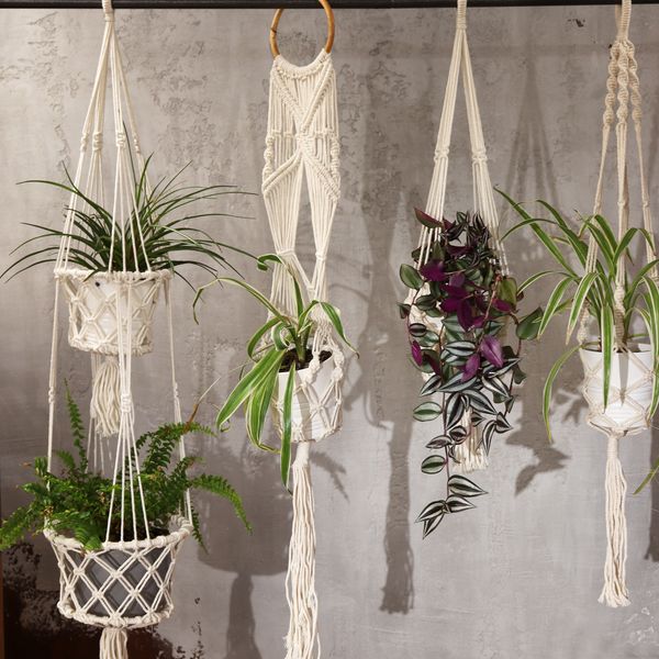 Suspension Macramé pour Plantes - Pot Large - Extra long