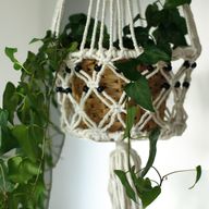 Suspension Macramé pour Plantes - Large Pot à Perles