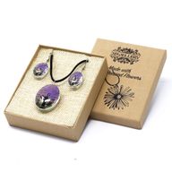 Bijoux Fleurs Pressées - Arbre de la vie Set - Lavande