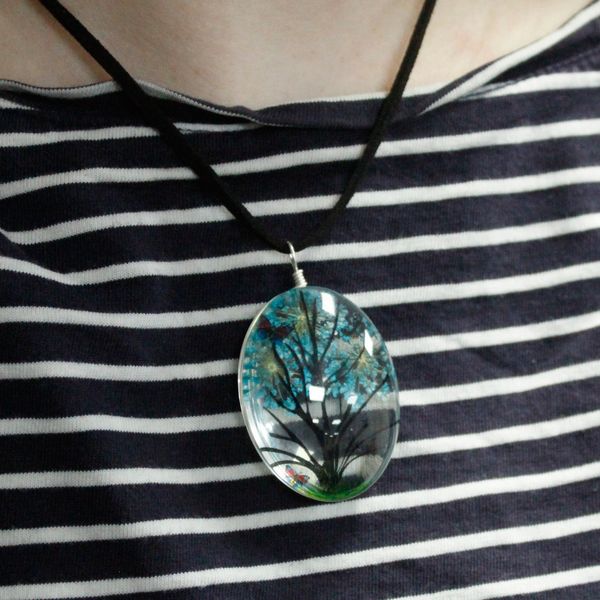 Bijoux Fleurs Pressées - Arbre de la vie Set - Lavande