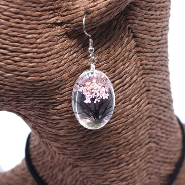 Bijoux Fleurs Pressées - Arbre de la vie Set - Rose