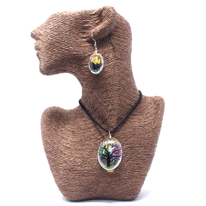 Bijoux Fleurs Pressées - Arbre de la vie Set - Assorti