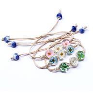 Lot de 4 Bracelets 3 Fleurs Pressées
