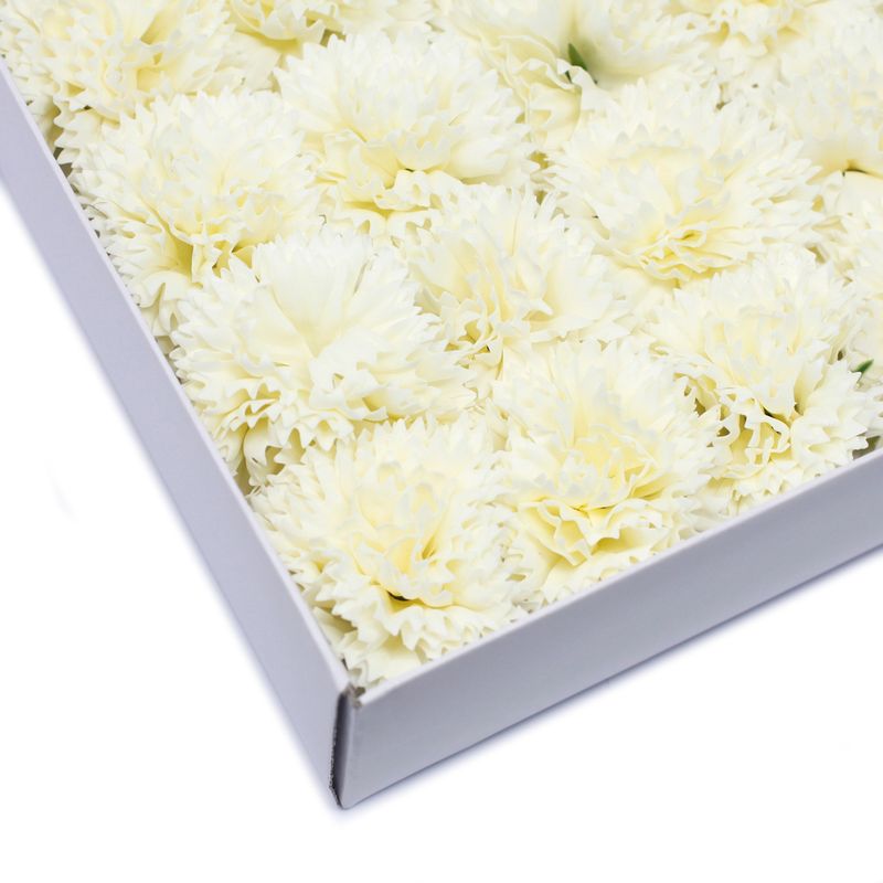 Fleurs de Savon pour Bouquet - Oeillets Crème