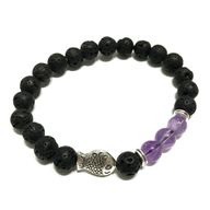 Bracelet Pierre de Lave - Poisson Améthyste