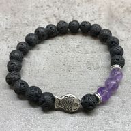 Bracelet Pierre de Lave - Poisson Améthyste
