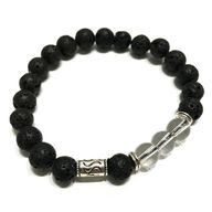 Bracelet Pierre de Lave - Cristal de Roche Tribal