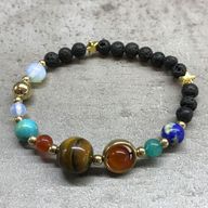 Bracelet Pierre de Lave - Système Solaire Or