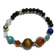 Bracelet Pierre de Lave - Système Solaire Argent
