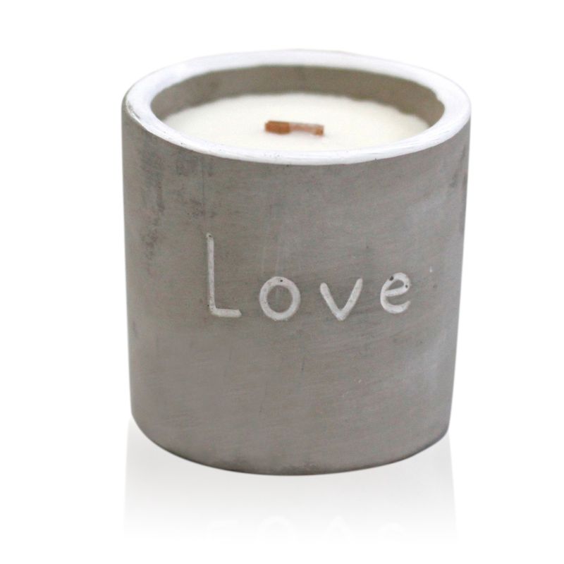 Bougie Béton Pot Moyen Love - Figue & Cassis
