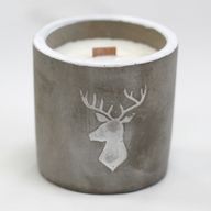 Bougie Béton Pot Moyen - Whisky/Fumée de Bois