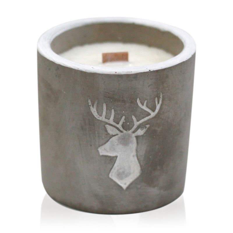 Bougie Béton Pot Moyen - Whisky/Fumée de Bois