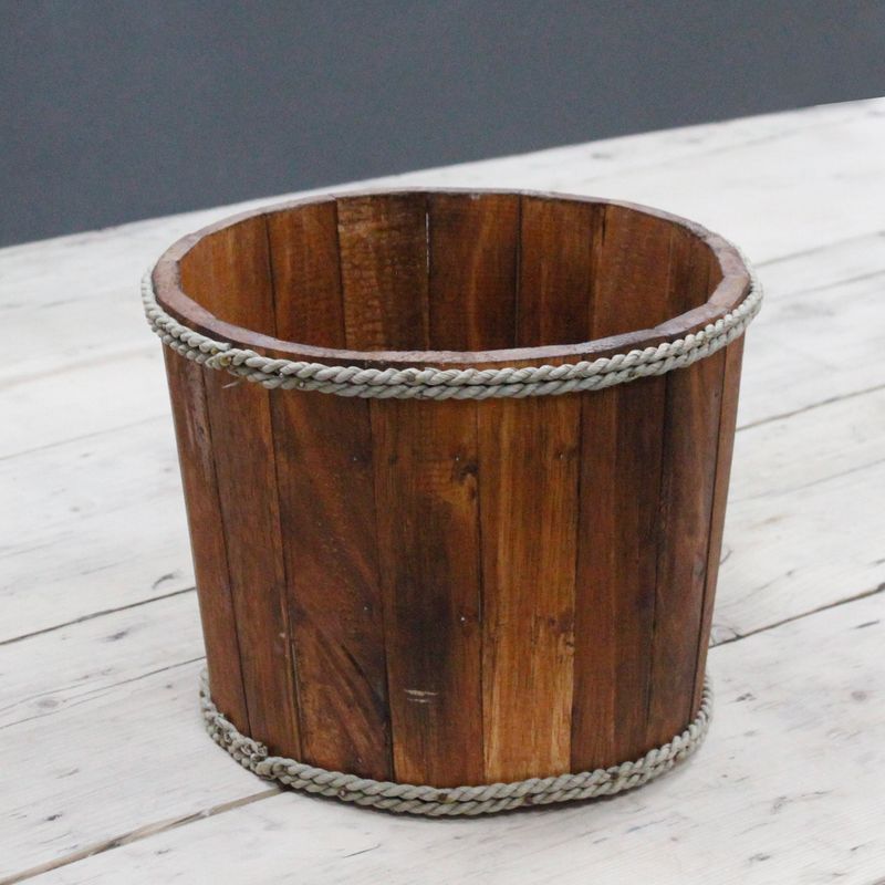 Petite Panière Nautique en Bois - Marron 21x29cm