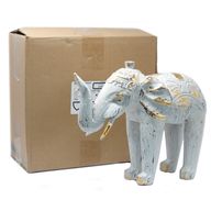 Éléphant en bois sculpté - Or blanc