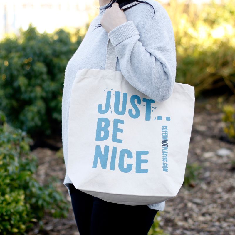 Sac Cabas Éco 'Just Be Nice' - (4 modèles assortis)
