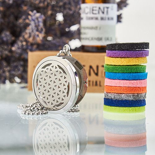 Collier Diffuseur Aromathérapie- Fleur de Vie 30mm