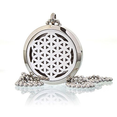 Collier Diffuseur Aromathérapie- Fleur de Vie 30mm