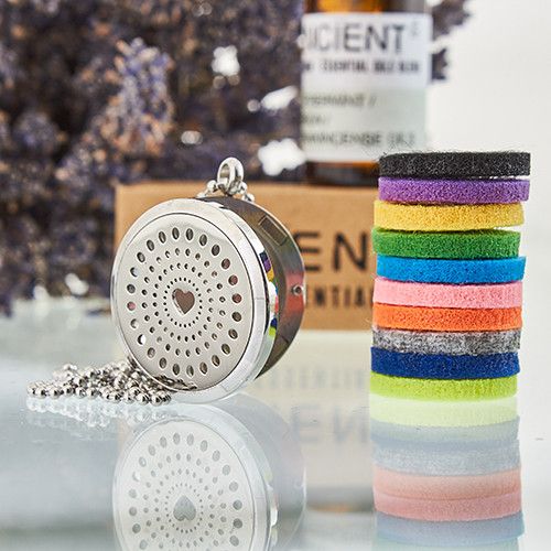 Collier Diffuseur Aromathérapie - Coeur Diamant 30mm