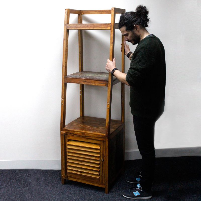 Présentoir en Bois Teck Recyclé