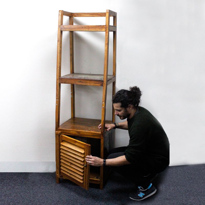 Présentoir en Bois Teck Recyclé