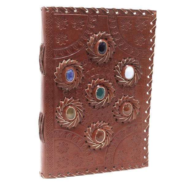 Carnet Cuir Pierres de Chakra (15.24x22.86cm)