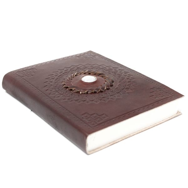 Carnet Cuir Pierre de Lune (17.78x12.7cm)