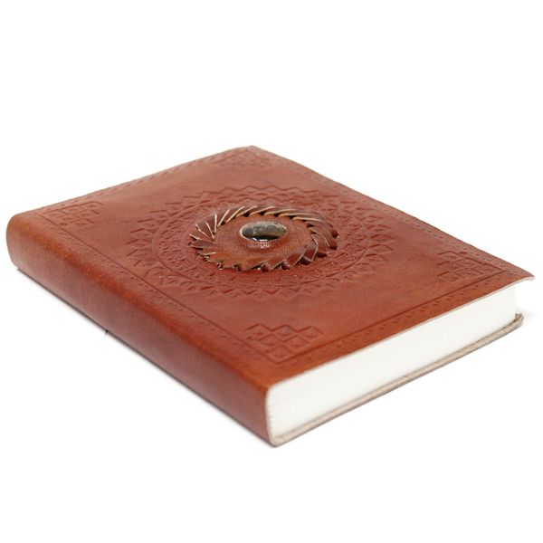 Carnet Cuir Œil du Tigre (17.78x12.7cm)