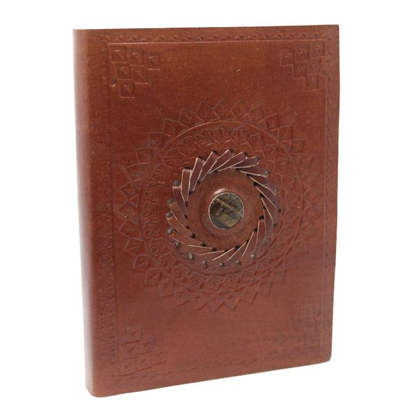 Carnet Cuir Œil du Tigre (17.78x12.7cm)