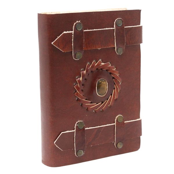 Carnet Cuir Œil du Tigre Ceinture (15.24x10.16 cm)