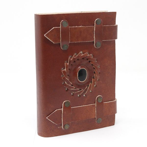 Carnet Cuir Onyx Noir Ceinture (15.24x10.16 cm)