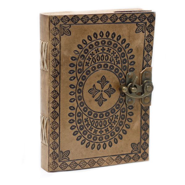 Carnet En Cuir Mandala (17.78x12.7cm)
