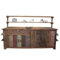 Table Centrale avec étagères 207x97x80cm