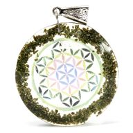 Pendentifs Orgonite  -  Mandala Roche Verte