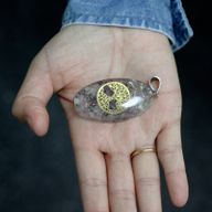 Pendentifs Orgonite -  Oval Sept Chakra / Arbre de Vie