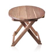 Table Basse Pliante en Teck Recyclé - Ronde 50x50cm