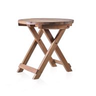 Table Basse Pliante en Teck Recyclé - Ronde 50x50cm