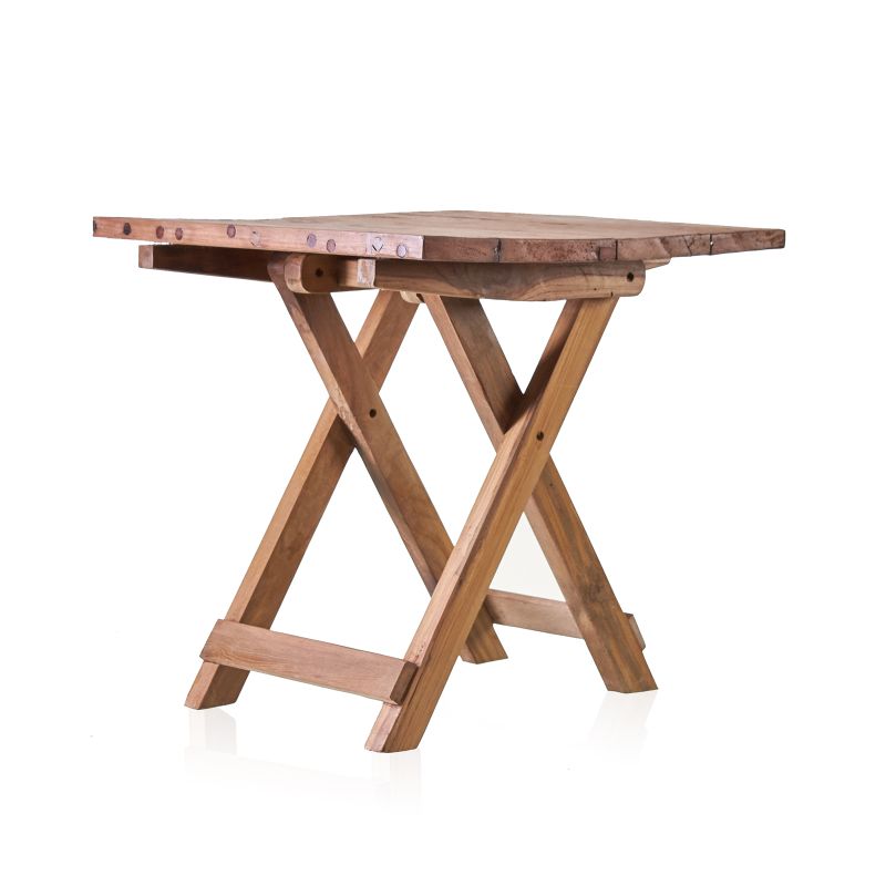 Table Basse Pliante en Teck Recyclé - Carrée 50x50cm