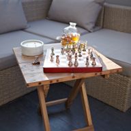 Table Basse Pliante en Teck Recyclé - Carrée 50x50cm