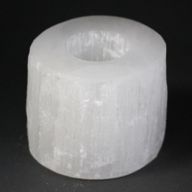 Bougeoir Sélénite Cylindre - 8 cm
