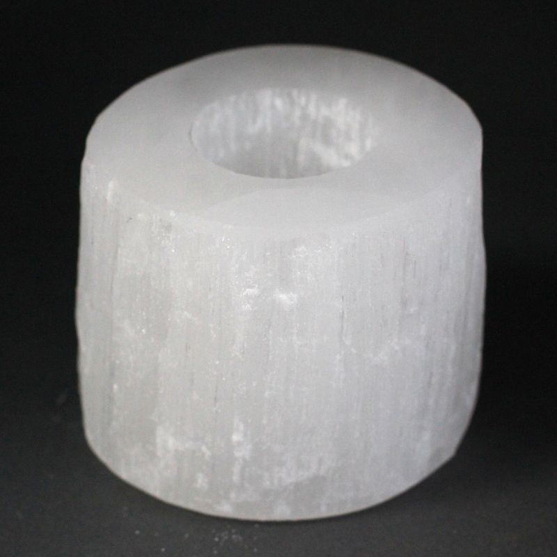 Bougeoir Sélénite Cylindre - 8 cm