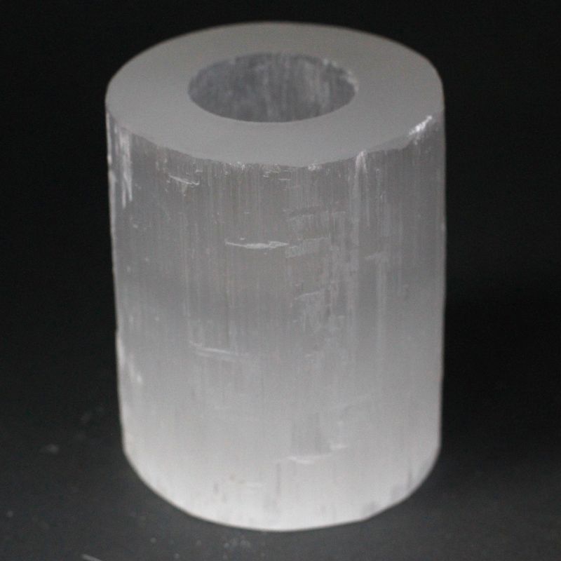 Bougeoir Sélénite  Cylindre - 10 cm