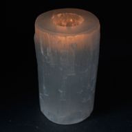 Bougeoir Sélénite  Cylindre- 15 cm