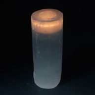Bougeoir Sélénite  Cylindre - 20 cm