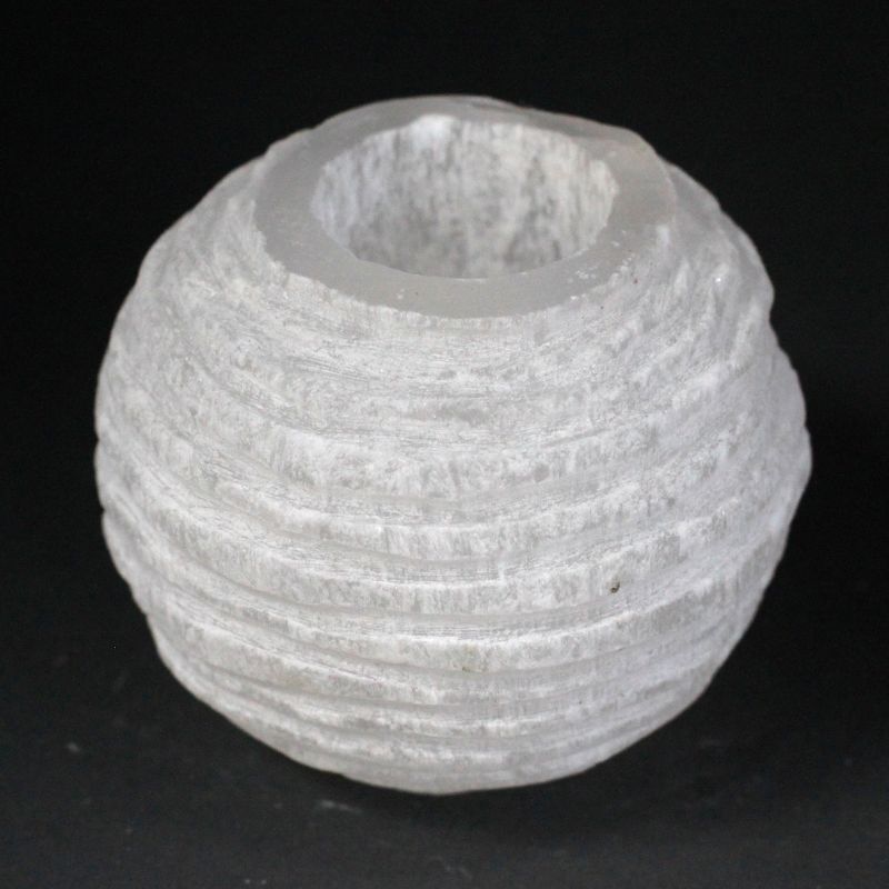 Bougeoir Sélénite  Flocon - 8 cm