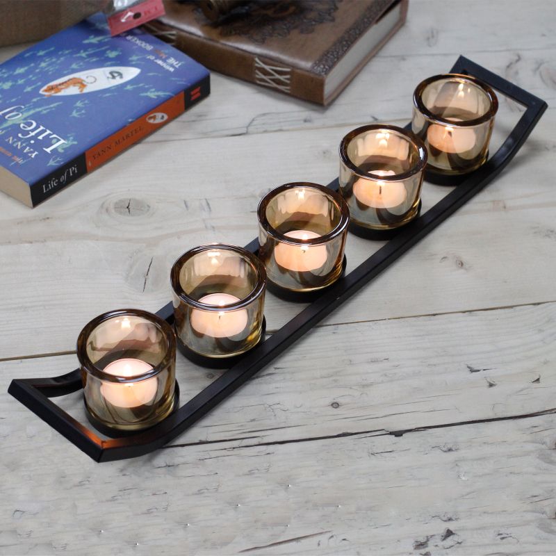 Bougeoir Votif en Fer - 5 Coupes Luge