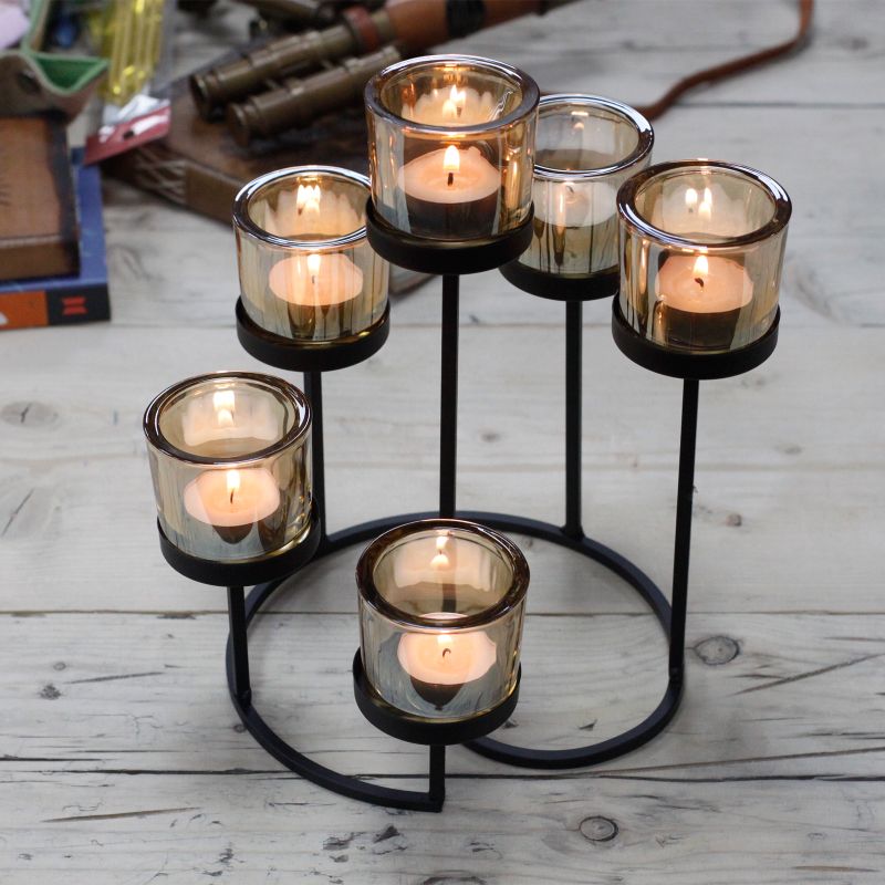 Bougeoir Fer - 6 Coupes Chandelier de Terre