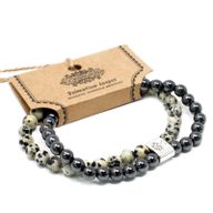 Bracelets Magnétiques Gemme -  Jaspe Dalmatien