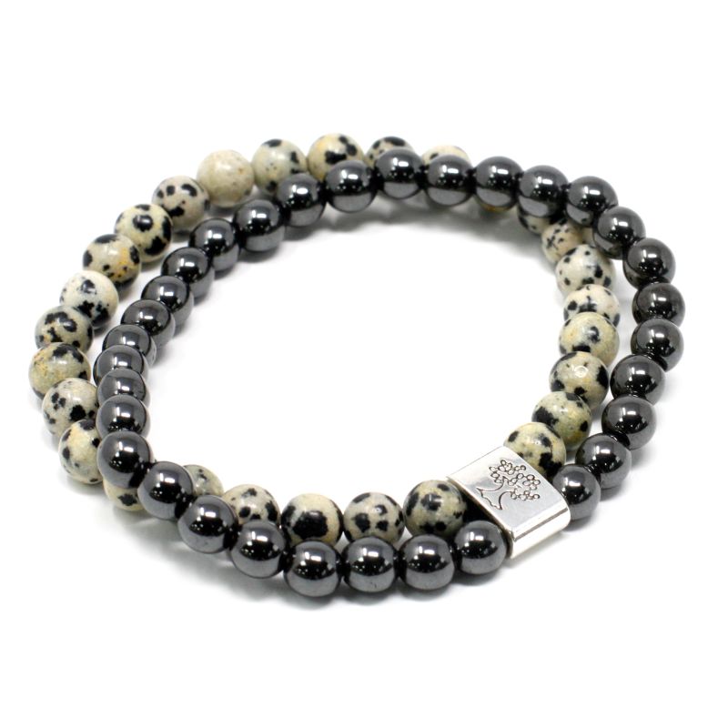 Bracelets Magnétiques Gemme -  Jaspe Dalmatien